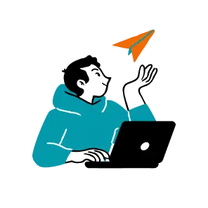 メッセージを送信する男性の画像